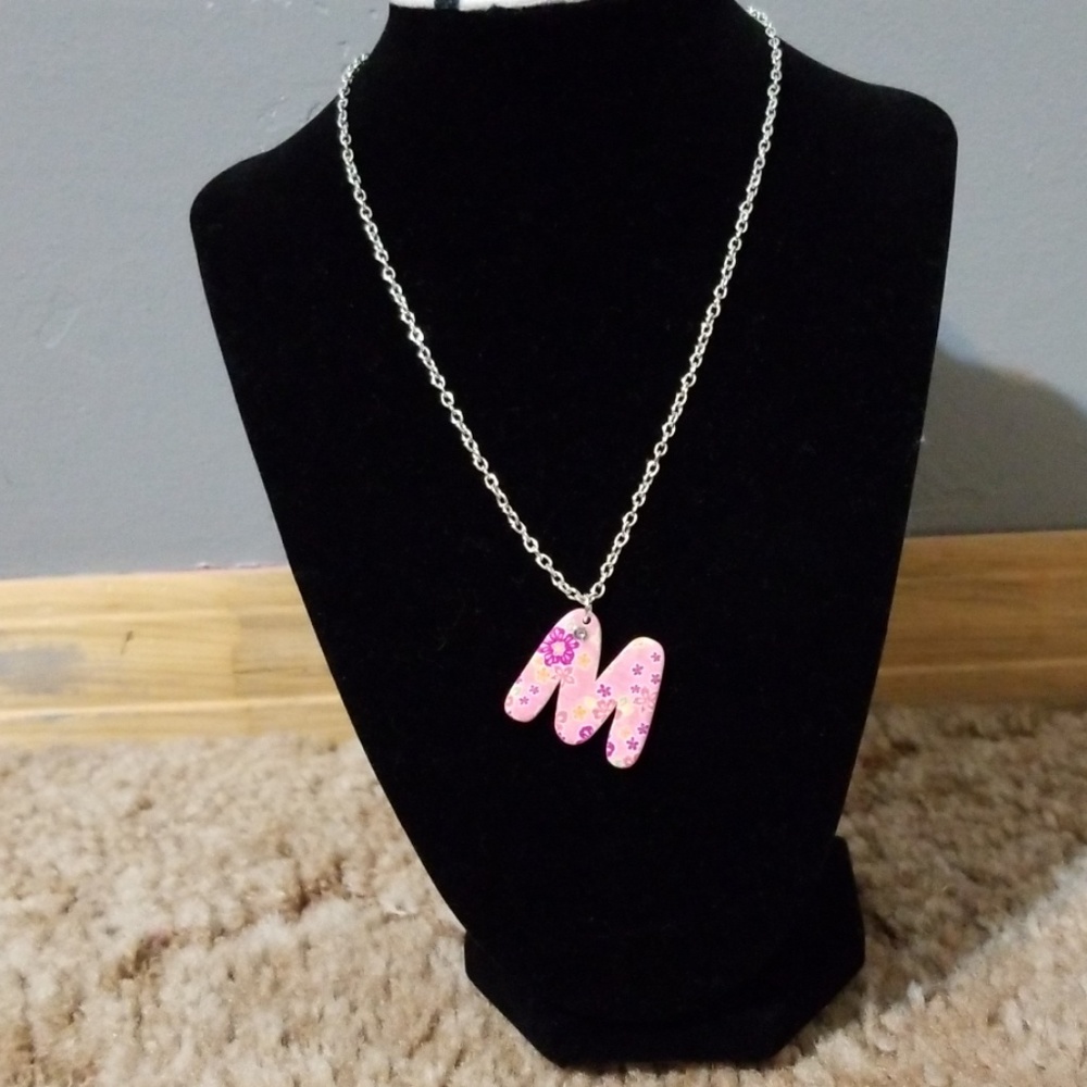 SALE! Floral Letter M Necklace